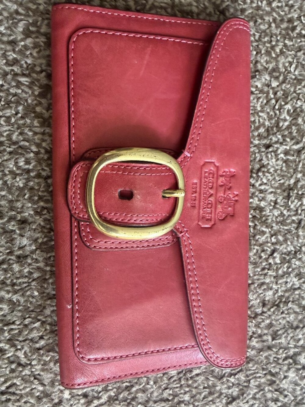 Coach Red Leather Continental Wallet